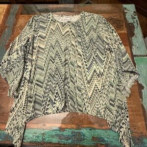 BonWorth Black and Cream Patterned Blouse